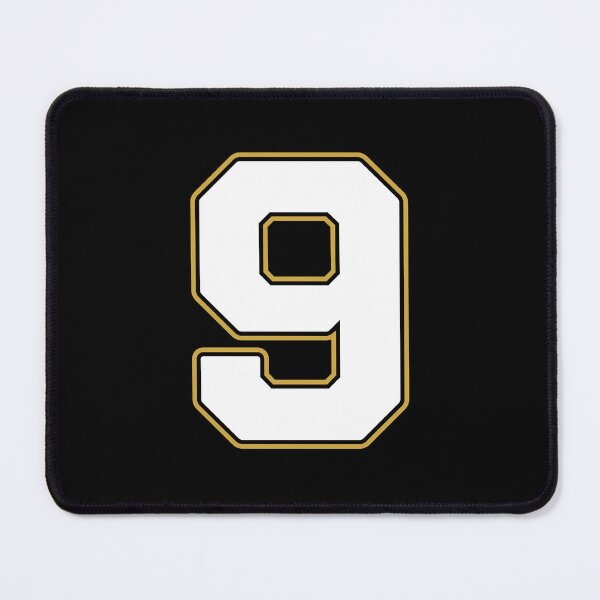 Item preview, Jersey Number 9 / Player Shirt Number Nine (White with Gold Outline) designed and sold by STUDIO-72.