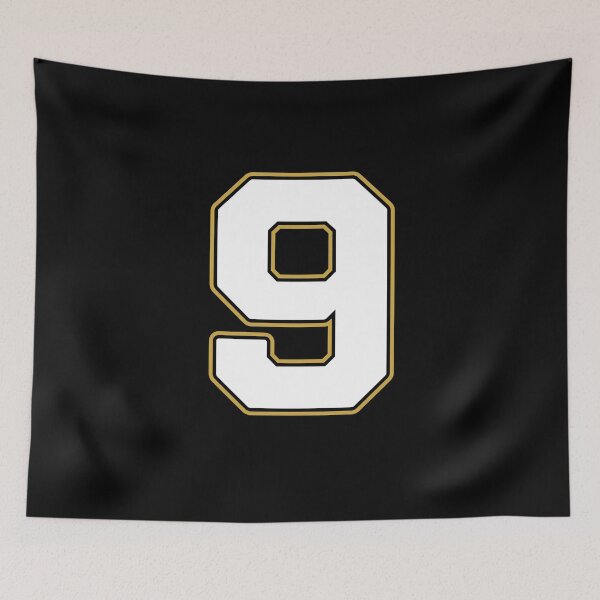 Item preview, Jersey Number 9 / Player Shirt Number Nine (White with Gold Outline) designed and sold by STUDIO-72.