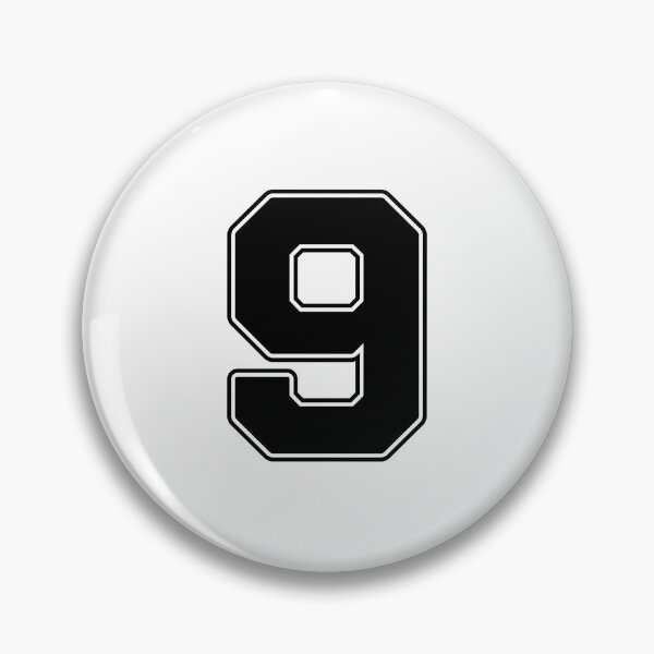 Artikelvorschau, Trikotnummer 9 / Spielertrikot Nummer Neun (Schwarz mit schwarzer Umrandung) entworfen und verkauft von STUDIO-72.