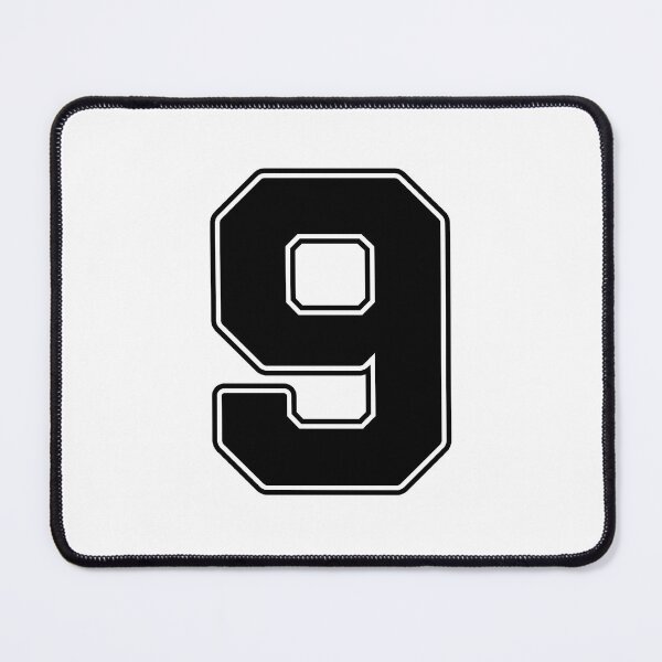 Item preview, Jersey Number 9 / Player Shirt Number Nine (Black with Black Outline) designed and sold by STUDIO-72.