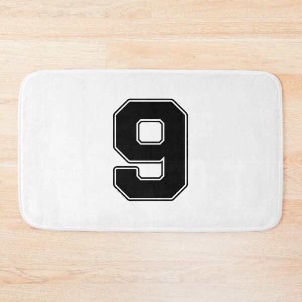 Item preview, Jersey Number 9 / Player Shirt Number Nine (Black with Black Outline) designed and sold by STUDIO-72.