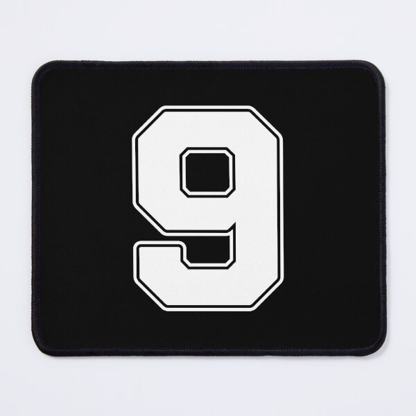 Item preview, Jersey Number 9 / Player Shirt Number Nine (White with White Outline) designed and sold by STUDIO-72.