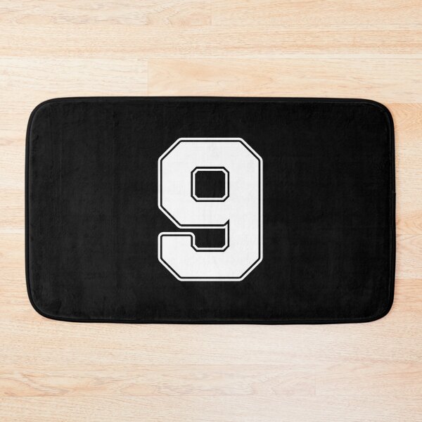 Item preview, Jersey Number 9 / Player Shirt Number Nine (White with White Outline) designed and sold by STUDIO-72.