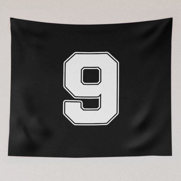 Item preview, Jersey Number 9 / Player Shirt Number Nine (White with White Outline) designed and sold by STUDIO-72.