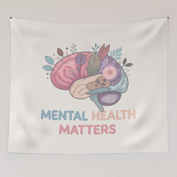 Item preview, Mental Health Matters – Floral Brain Illustration, Psychology Art, Mental Wellness Awareness, Self-Care Aesthetic Design designed and sold by PureBrain.