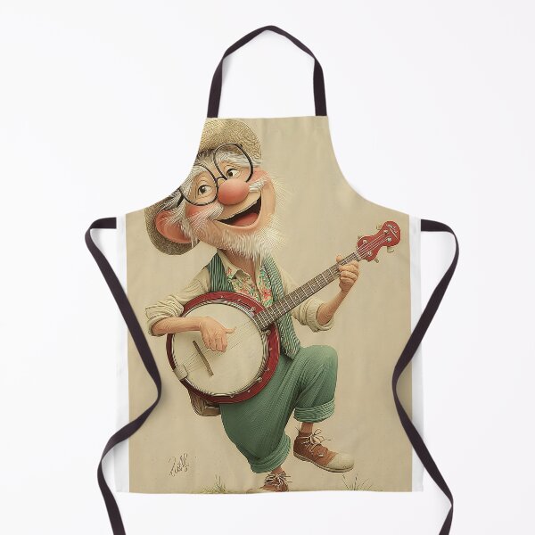 Artikelvorschau, Fröhlicher alter Mann spielt Banjo in lebhaftem Stil entworfen und verkauft von Artessie.