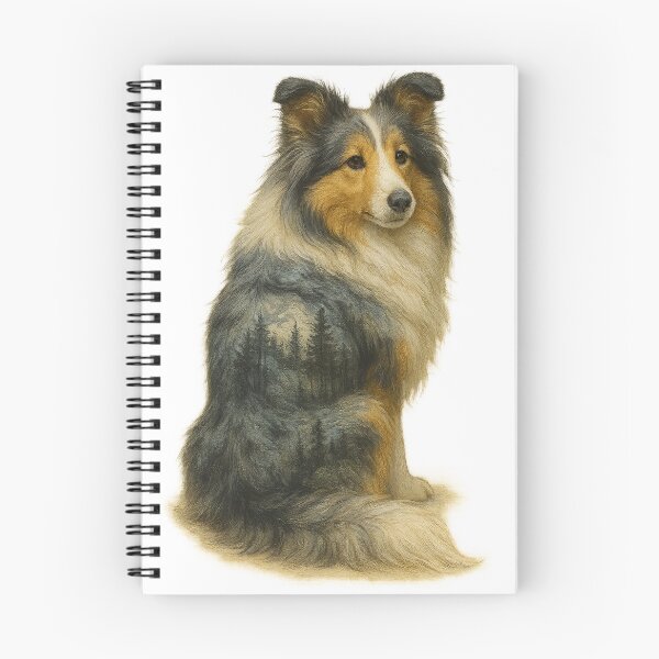 Item preview, Blue Merle Shetland Sheepdog – Forest Silhouette Fur Art designed and sold by Otoya Art Studio.