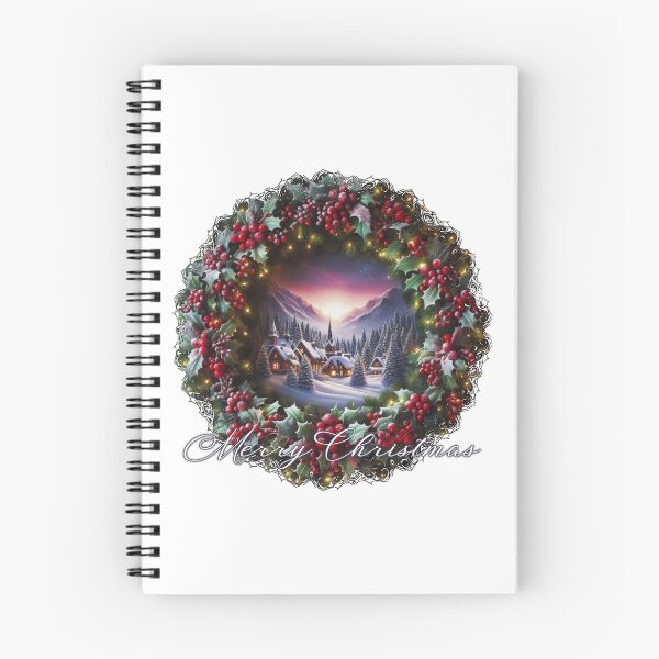 Item preview, Christmas Wreath With Winter Town Landscape Scene Merry Christmas designed and sold by KraftyDesignz.
