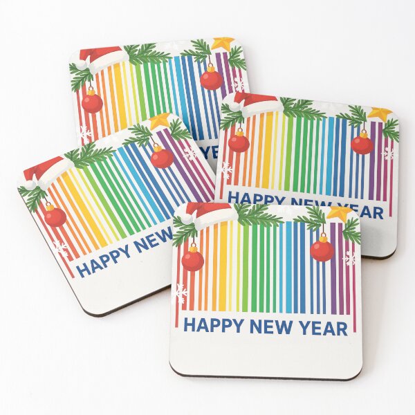 Item preview, Happy New Year Barcode Design – Colorful New Year Graphic – Rainbow Barcode Art designed and sold by johnExpress02.