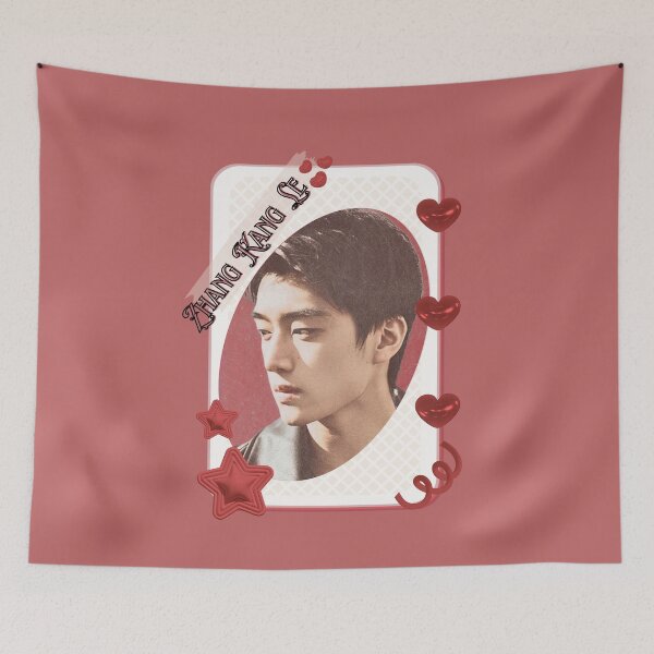 Item preview, Zhang Kang Le (张康乐) Chinese Actor Cdrama Chinese Entertainment Card Red Aesthetic Collage Design designed and sold by AJUNICE STUDIO.
