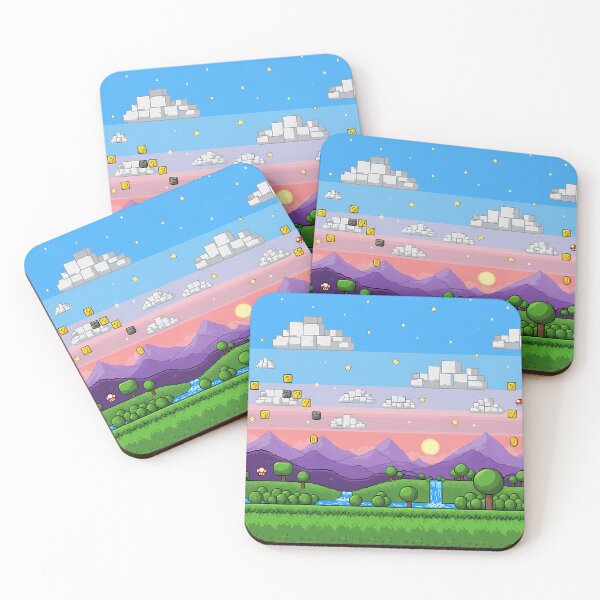 Item preview,  8-Bit Pixel Landscape Retro Gaming Background Nostalgic Scenery Design designed and sold by GiftsForge.