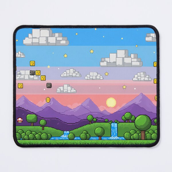 Item preview, 8-Bit Pixel Landscape Retro Gaming Background Nostalgic Scenery Design designed and sold by GiftsForge.