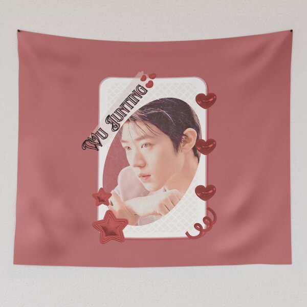 Item preview, Wu Junting (吴俊霆) Chinese Actor Cdrama Chinese Entertainment Card Red Aesthetic Collage Design designed and sold by AJUNICE STUDIO.