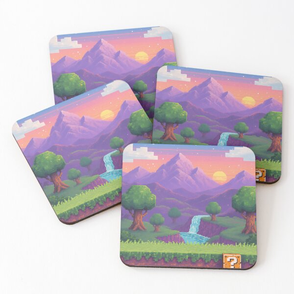 Item preview,  8-Bit Pixel Landscape Retro Gaming Background Nostalgic Scenery Design designed and sold by GiftsForge.