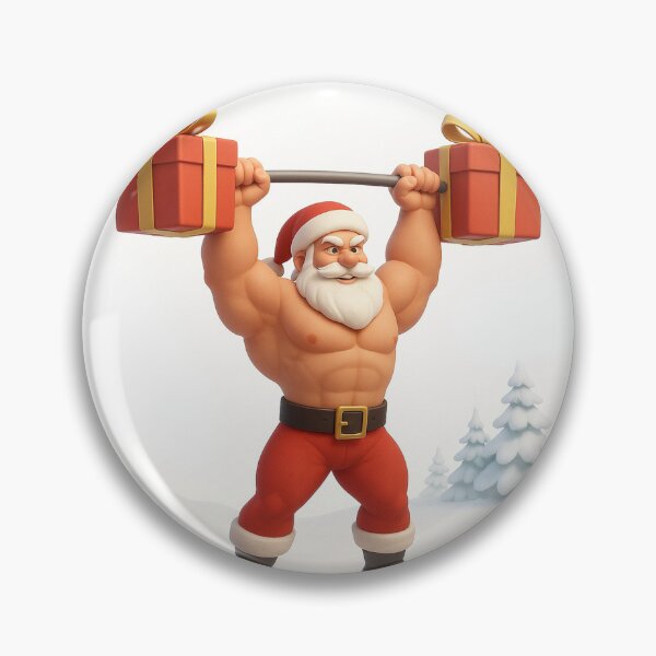 Item preview, Muscular Santa Lifting Gift Weights – Christmas Fitness 3D Art designed and sold by EfraimFunArt.