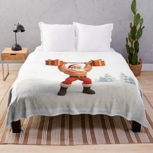 Item preview, Muscular Santa Lifting Gift Weights – Christmas Fitness 3D Art designed and sold by EfraimFunArt.