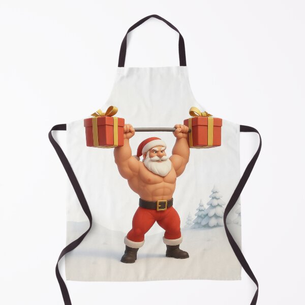 Item preview, Muscular Santa Lifting Gift Weights – Christmas Fitness 3D Art designed and sold by EfraimFunArt.