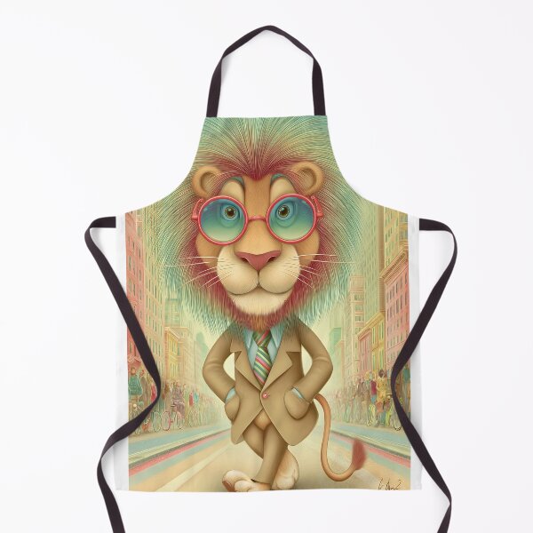 Item preview, Stylish Lion in a Suit with Glasses in City Scene designed and sold by Artessie.