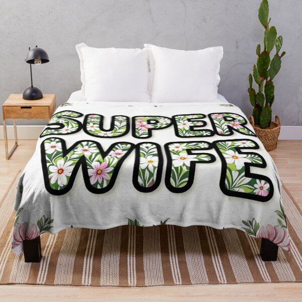 Item preview, super wife floral typography 3 colorful design designed and sold by SmashingDeals.