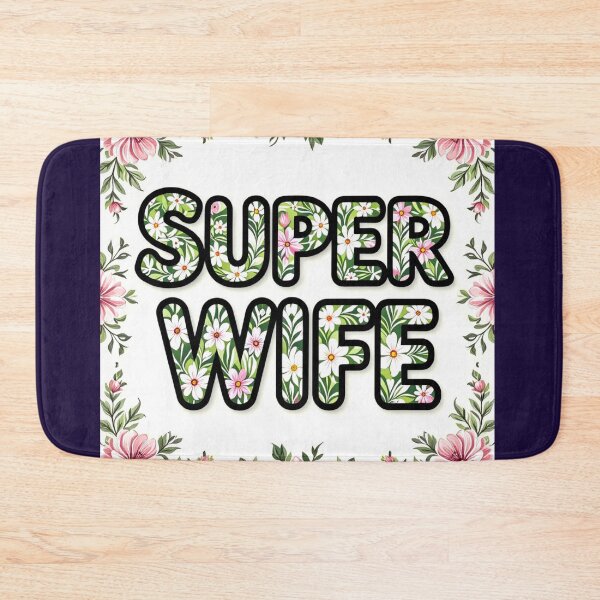 Item preview, super wife floral typography 3 colorful design designed and sold by SmashingDeals.