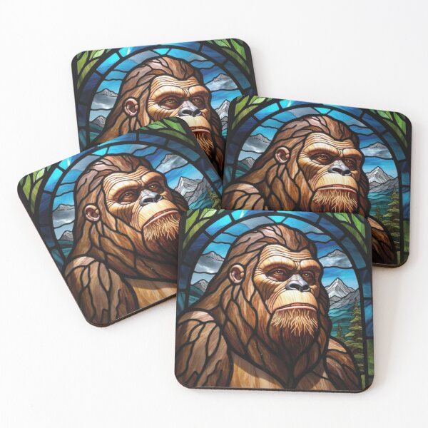 Item preview, Bigfoot stained glass designed and sold by Katrabbit Graphics.
