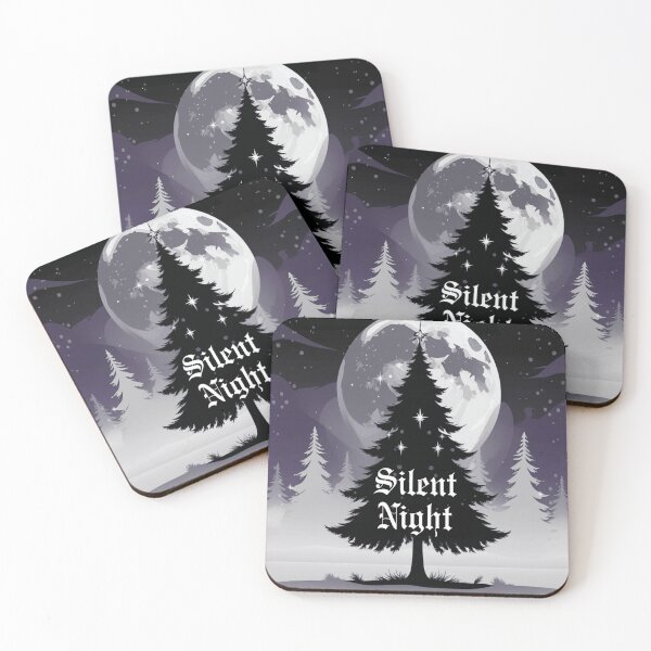Item preview, Moonlit Silent Night Winter Forest Christmas Tree  designed and sold by Morikiras.