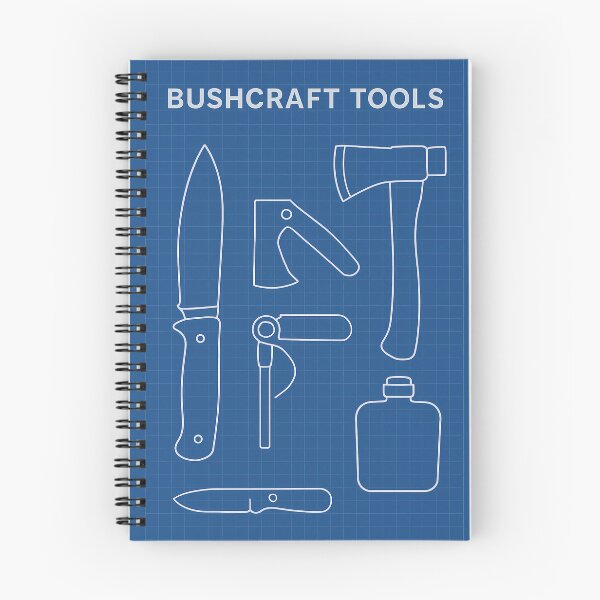 Item preview, Bushcraft Tools Blueprint – Line Art Technical Diagram designed and sold by Tactical Override.