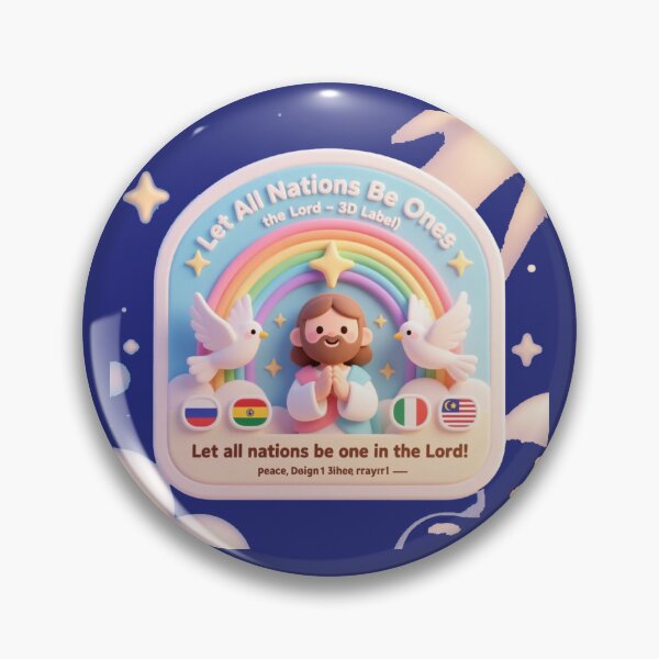 Item preview, ✨ “Let All Nations Be One in the Lord – 3D Label” Design  designed and sold by PaintMeWorld.