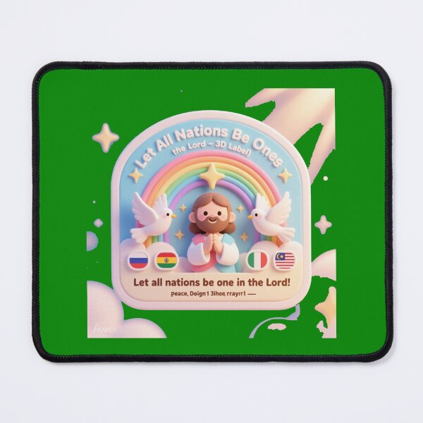 Item preview, ✨ “Let All Nations Be One in the Lord – 3D Label” Design designed and sold by PaintMeWorld.