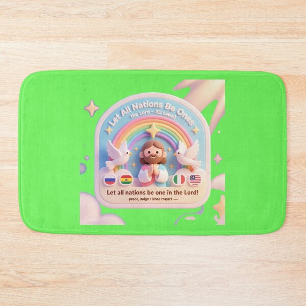 Item preview, ✨ “Let All Nations Be One in the Lord – 3D Label” Design  designed and sold by PaintMeWorld.