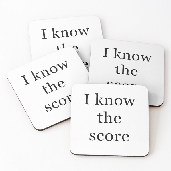 Item preview, I know the score - musician's punning quote designed and sold by Jenny Setchell.
