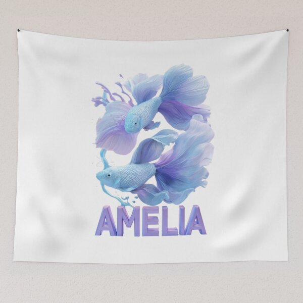 Item preview, Pisces Amelia – Artistic 3D Pastel Fish Zodiac Illustration designed and sold by AlexLineArt.