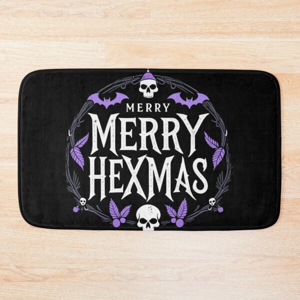 Item preview, Merry Hexmas Holiday Wreath Witchy Gothic Skull  designed and sold by Morikiras.