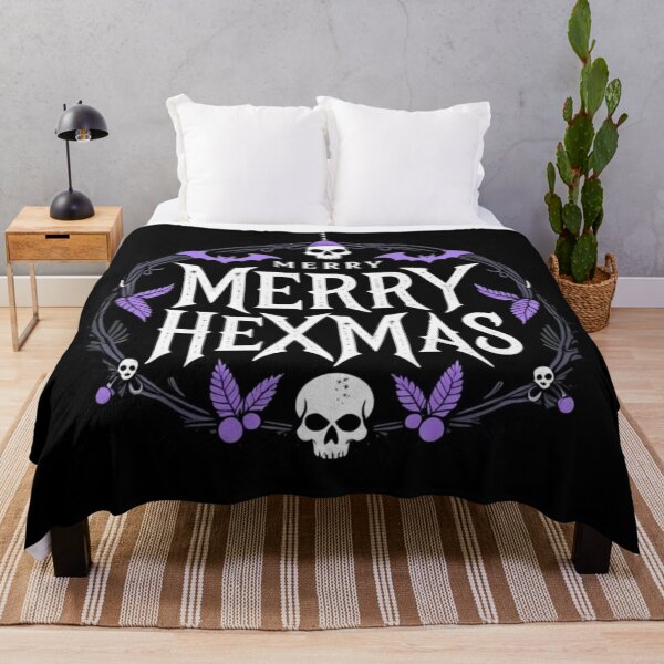Item preview, Merry Hexmas Holiday Wreath Witchy Gothic Skull  designed and sold by Morikiras.