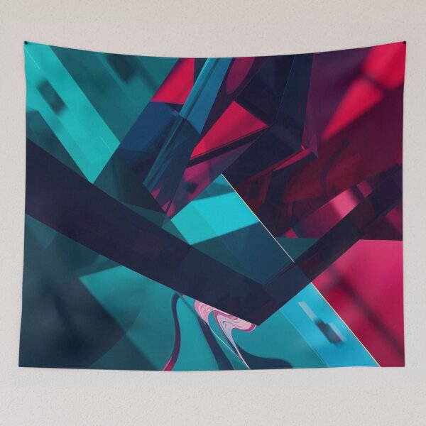 Item preview, Teal & Crimson Geometric Dreamscape designed and sold by Harmonic_Layers.