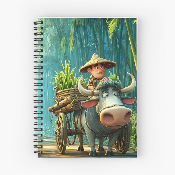 Item preview, Young Farmer Riding a Water Buffalo in a Bamboo Grove designed and sold by Artessie.