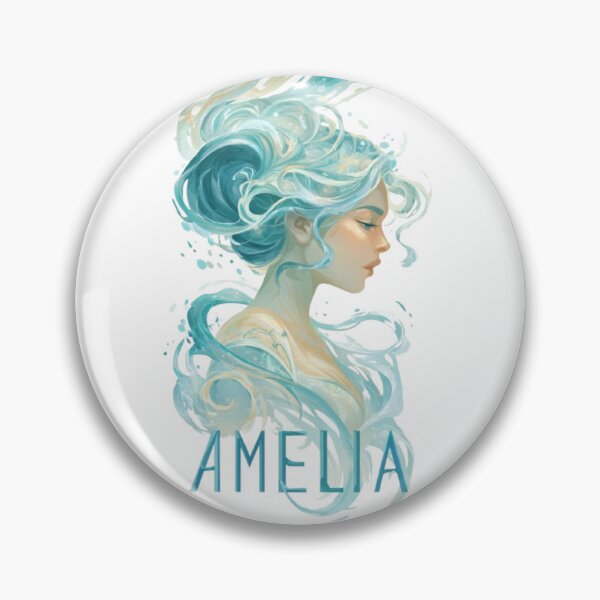 Item preview, Aquarius Amelia – Artistic Pastel Water Goddess Portrait designed and sold by AlexLineArt.