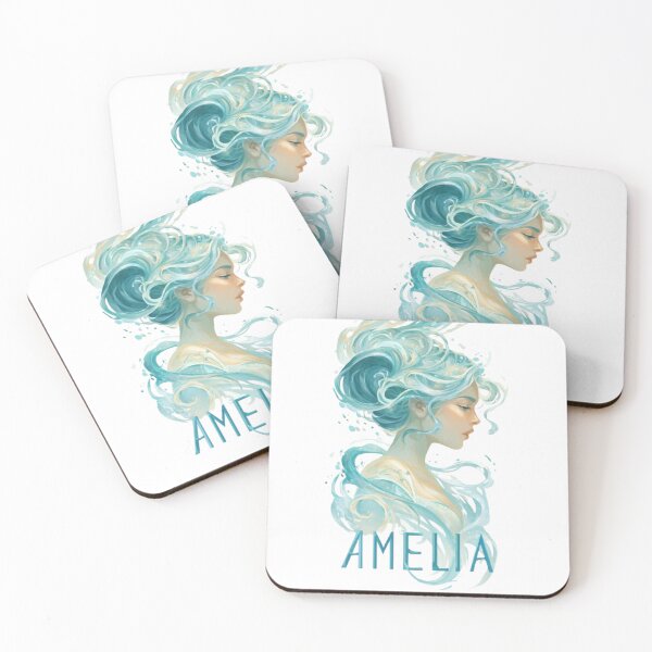 Item preview, Aquarius Amelia – Artistic Pastel Water Goddess Portrait designed and sold by AlexLineArt.