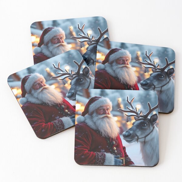 Item preview, Santa Claus & Reindeer-Christmas at North Pole designed and sold by ACuriousshoppe.