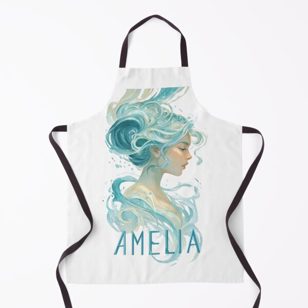 Item preview, Aquarius Amelia – Artistic Pastel Water Goddess Portrait designed and sold by AlexLineArt.