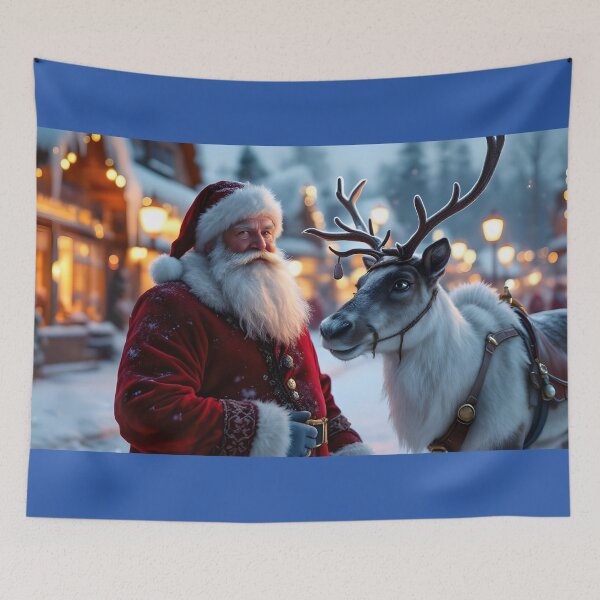 Item preview, Santa Claus & Reindeer-Christmas at North Pole designed and sold by ACuriousshoppe.