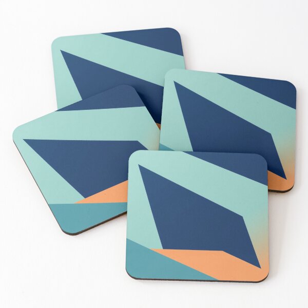 Item preview, Minimalist Teal Navy & Orange Geometry designed and sold by Harmonic_Layers.