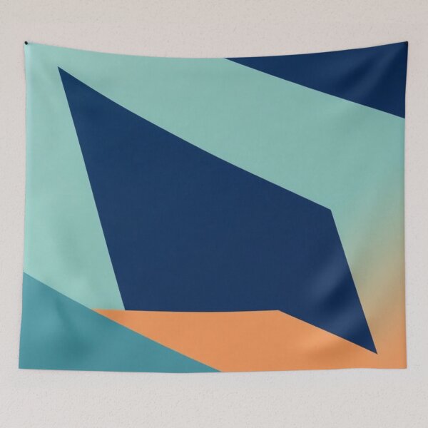 Item preview, Minimalist Teal Navy & Orange Geometry designed and sold by Harmonic_Layers.