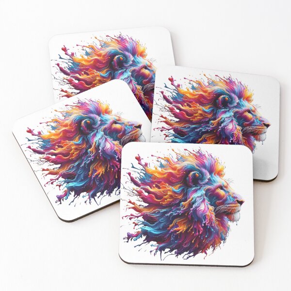 Item preview, lion colorful splash art designed and sold by BeAr-tist.