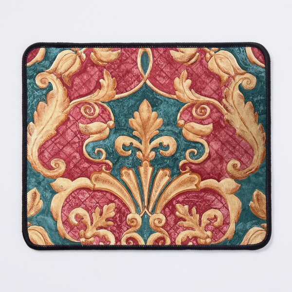 Item preview, Gold red and teal damask painting designed and sold by Patricia-Slade-Designs.