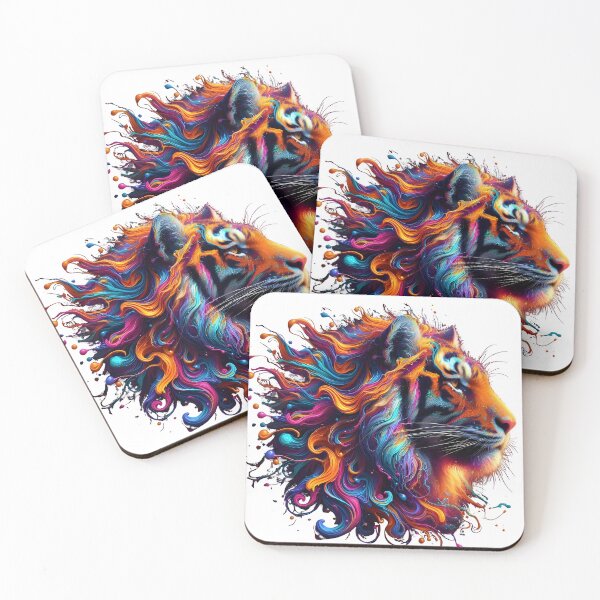 Item preview, tiger colorful splash art designed and sold by BeAr-tist.