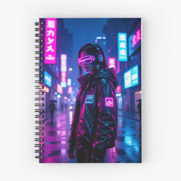 Aperçu de l'œuvre Fille cyberpunk dans la ville de la pluie de néon créée et vendue par Alex Bon: Lighthouse to see yourself.