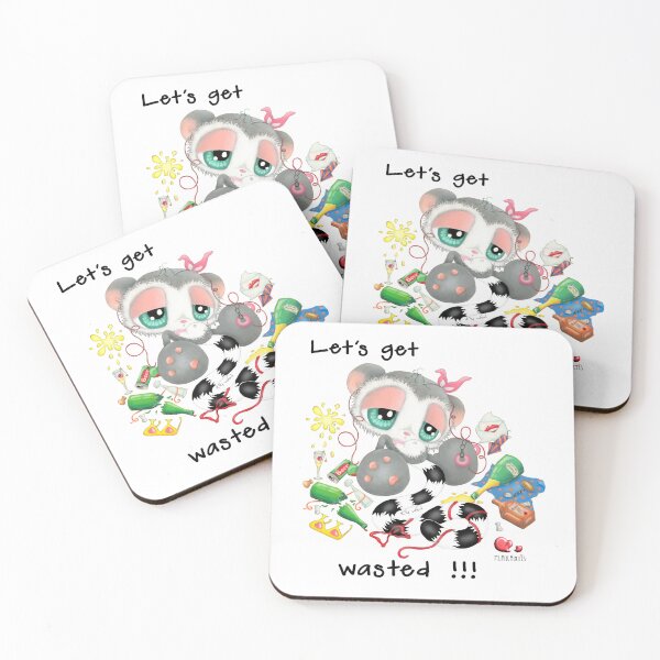 Item preview, Funny Lemur After Wild Party – Let's Get Wasted Hangover Humor Hand Drawn designed and sold by Plakartis.