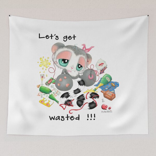 Item preview, Funny Lemur After Wild Party – Let's Get Wasted Hangover Humor Hand Drawn designed and sold by Plakartis.