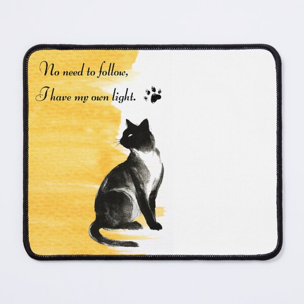 Item preview, Independent Cat Quote Watercolor Art. Self-Reliant Black Cat Paw Print Gift designed and sold by JWSmile.
